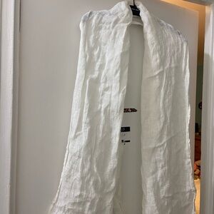 Flax Pure White Linen Scarf